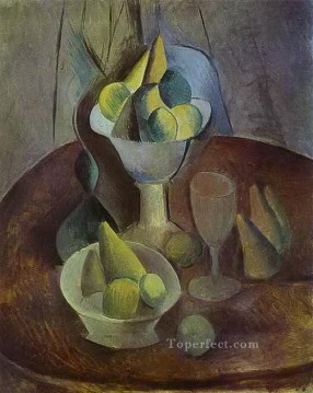 Fruit and Glass Compotier 1909 Pablo Picasso Oil Paintings